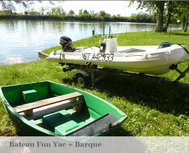 photo barque et bateau du gite de peche les carpistes